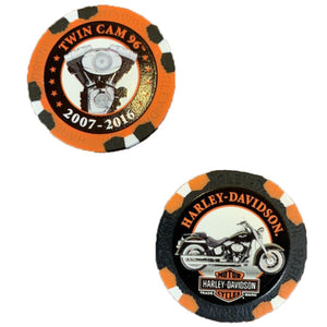 Harley-Davidson Limited Edition Series 9 Poker Chips Pack, Black & Orange 6709