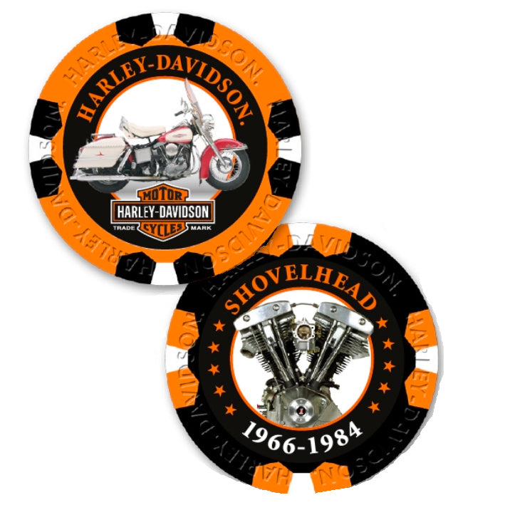Limited Edition Series 6 ShovelHead Poker Chips Pack Black & Orange 6706