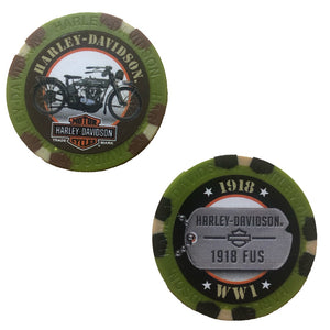 Harley-Davidson Limited Edition Military Series 2 Bravo Poker Chip Pack, Green & Black DW6742