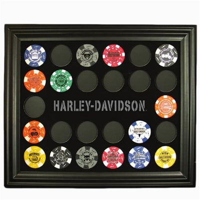 Harley-Davidson Acrylic Front Poker Chip Collectors 13.5 x 11.5" Frame . 6927