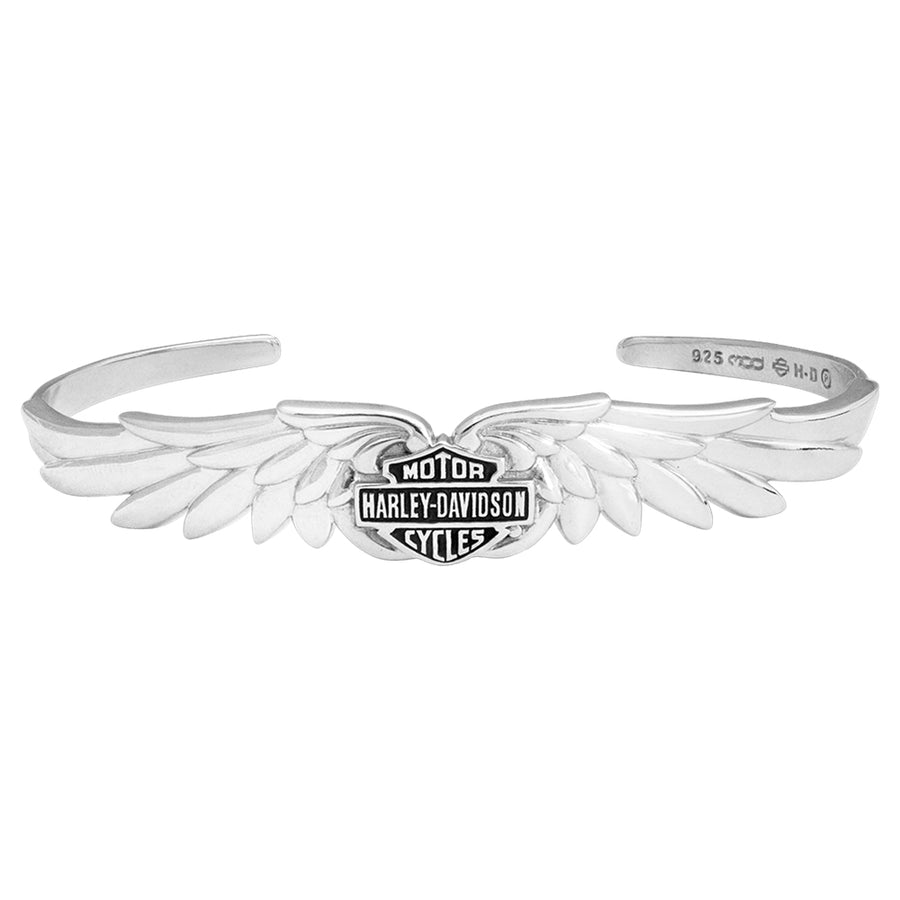 Women's Classic Double Wing B&S Cuff Sterling Silver Bracelet HDB0384