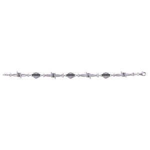 Women's Bling Barb Wire Chain Sterling Silver Bracelet HDB0433