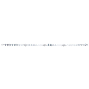 Women's Small Disc B&S Chain Sterling Silver Bracelet HDB0455