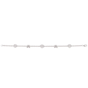 Women's Criss Cross Bar & Shield Sterling Silver Bracelet HDB0460