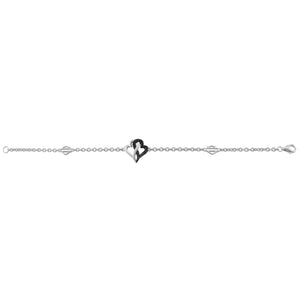 Women's Black & White Infinity Hearts Sterling Silver Bracelet HDB0461