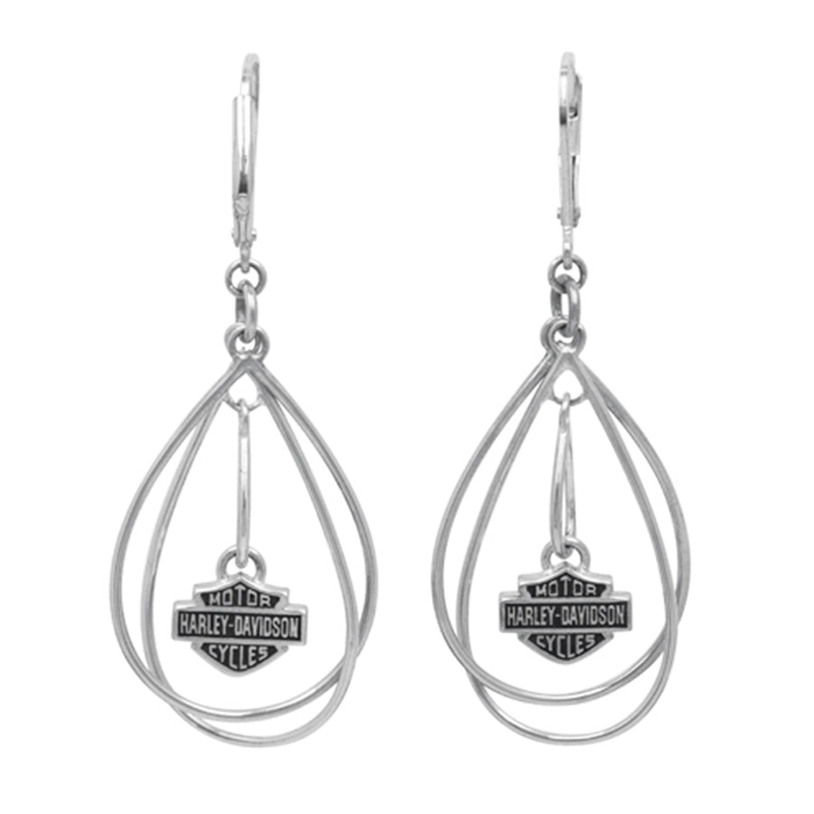 Women's Silver Twisted Circle Earrings HDE0247