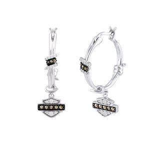 Women's Sterling Silver Bling B&S Barb Wire Hoop Earrings HDE0533