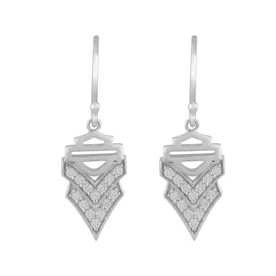 Women's Chevron Embellished B&S Drop Earrings HDE0553