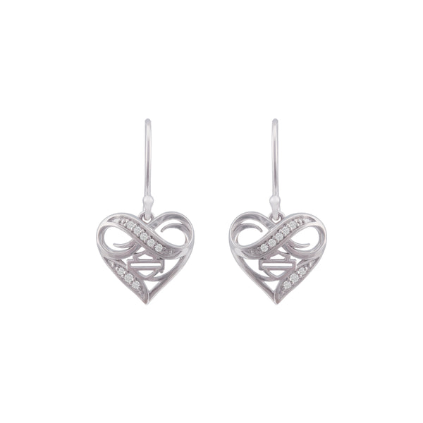 Women's Infinity Thorn Heart Drop Sterling Silver Earrings HDE0559