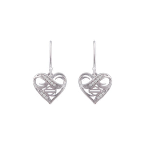Women's Infinity Thorn Heart Drop Sterling Silver Earrings HDE0559