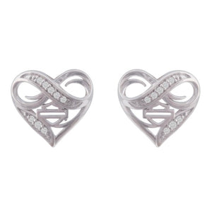 Harley-Davidson Women's Infinity Thorn Heart Post Sterling Silver Earrings HDE0561