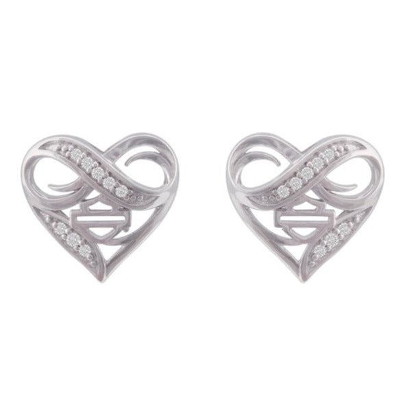 Harley-Davidson Women's Infinity Thorn Heart Post Sterling Silver Earrings HDE0561