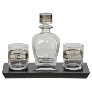 Harley-Davidson Etched Bar & Shield logo Decanter Set HDL-18812