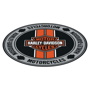 Harley-Davidson Bar & Shield Logo Racing Stripes Round Area Rug HDL-19504
