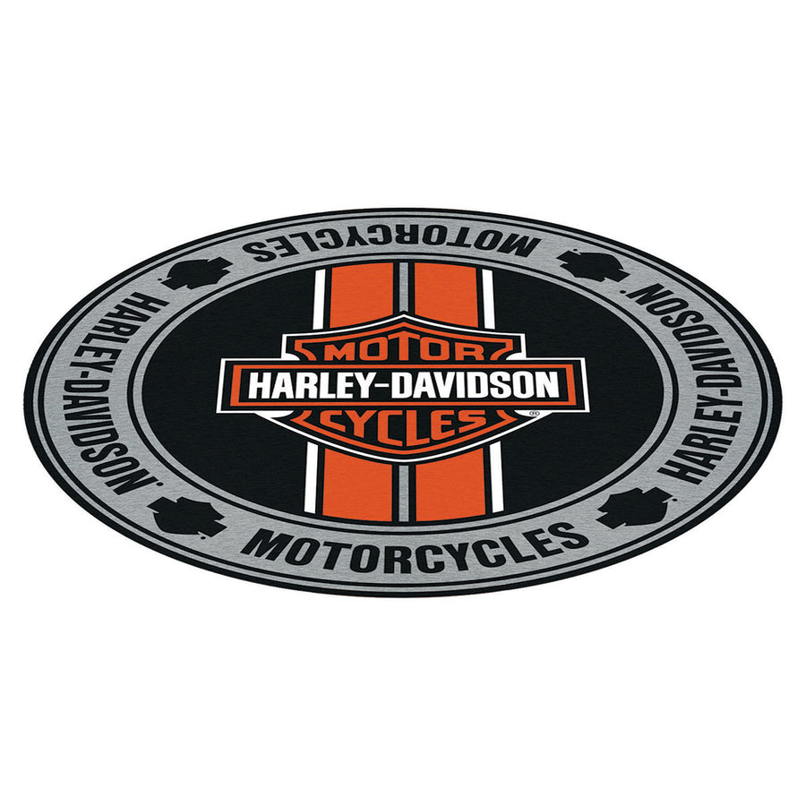 Harley-Davidson Bar & Shield Logo Racing Stripes Round Area Rug HDL-19504