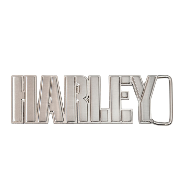 Men's Harley Block Iron Silver Belt Buckle HDMBU11736