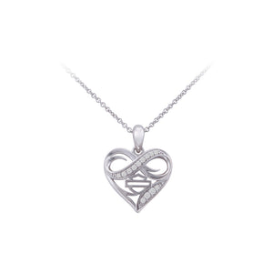 Women's Infinity Crystal Thorn Heart Necklace Sterling Silver HDN0470