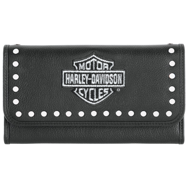 Women's Embroidery Studded Traditional Leather Wallet HDWWA11462