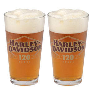Harley-Davidson 120th Anniversary H-D Etched Pint Glass Set, HDX-98733