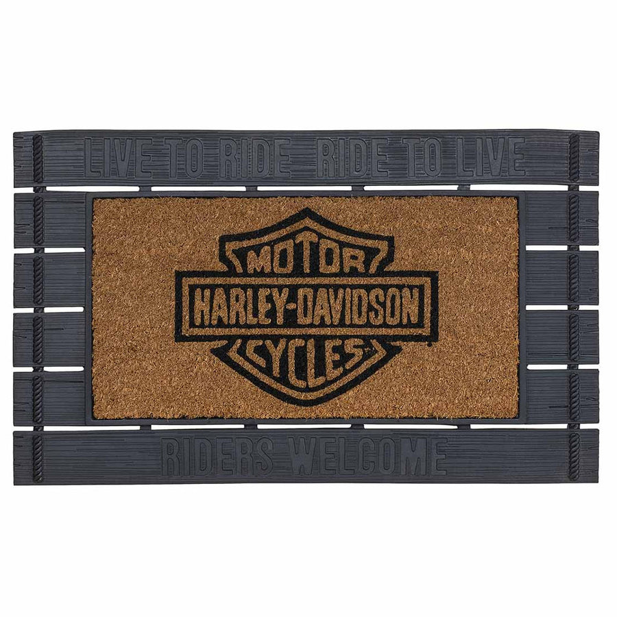 Harley-Davidson Riders Welcome Embossed Entry Floor Mat 30x18, Black HDX-99244