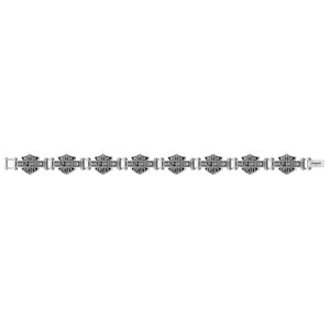 Men's Bar & Shield Logo Stainless Steel Bracelet HSB0012