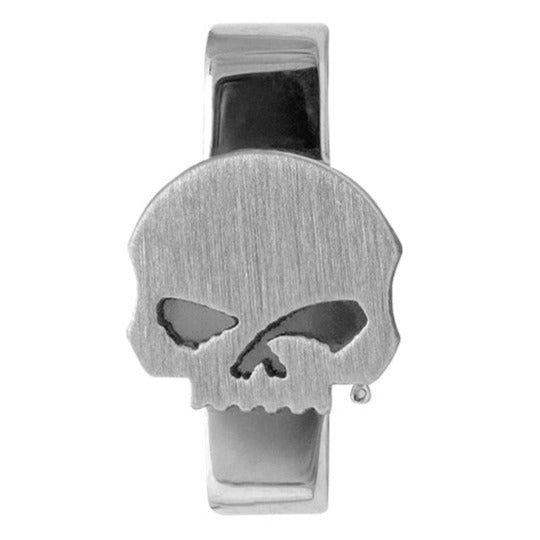 Harley-Davidson Small Willie G. Skull Stainless Steel Rally Charm, Silver Tone HSC0094