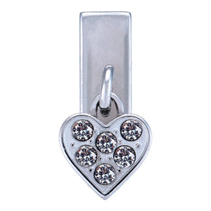 Harley-Davidson Dangling Heart W/ Clear Crystals Rally Charm, Silver Tone HSC0145