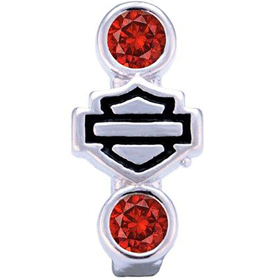 Harley-Davidson Bar & Shield Red Bling Stones Rally Charm HSC0156