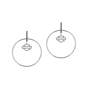 Women's Stainless Steel B&S Large Stick Post Circle Earrings HSE0001