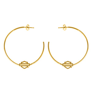 Women's Stainless Steel B&S Large Gold Tone Hoop Earrings HSE0010