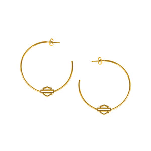 Women's Medium Gold Tone Hoop Earrings HSE0012
