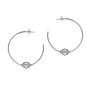 Women's Stainless Steel B&S Small Silver Tone Hoop Earrings HSE0013