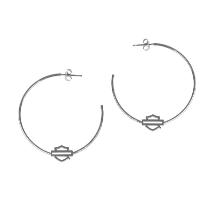 Women's Stainless Steel B&S Small Silver Tone Hoop Earrings HSE0013
