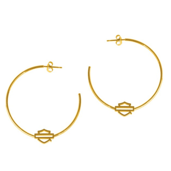 Women's Stainless Steel B&S Small Gold Tone Hoop Earrings HSE0014