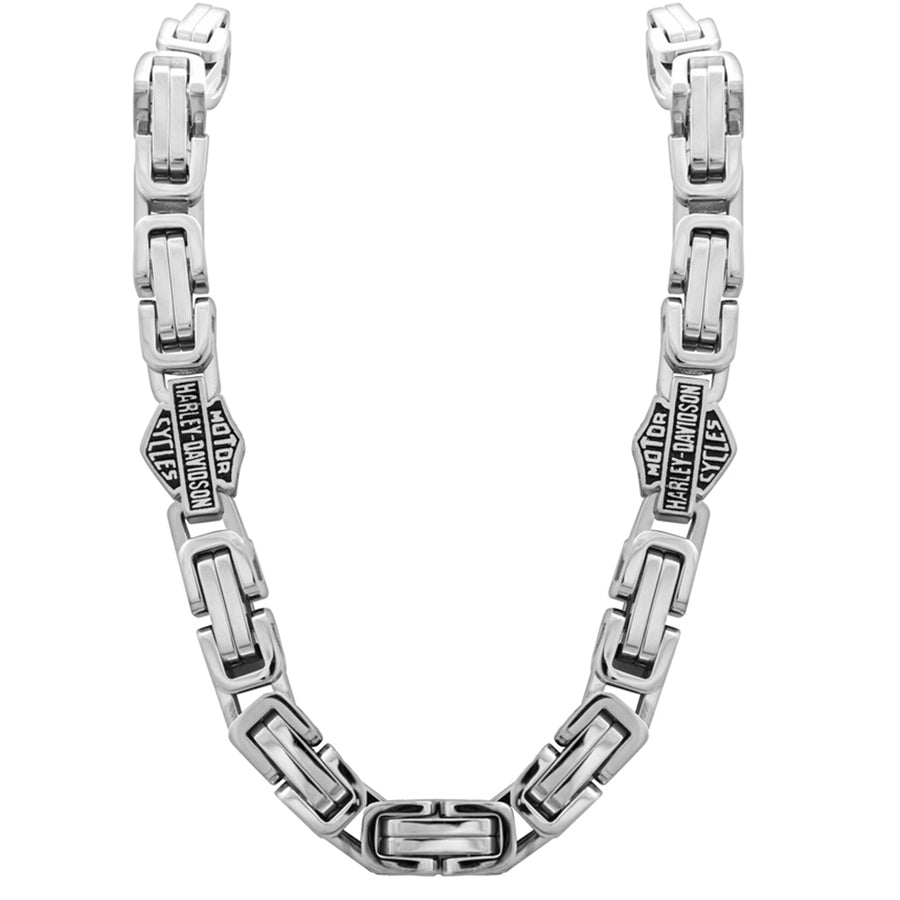 Harley-Davidson Men's Stainless Steel Double Link Necklace, Silver HSN0026-22