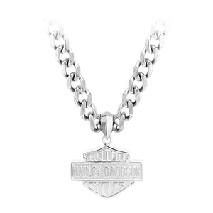 Men's Stainless Steel Bar & Shield Chain Necklace HSN0049