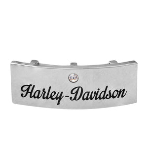 Large Silver Tone "Harley-Davidson" Script Rally Charm