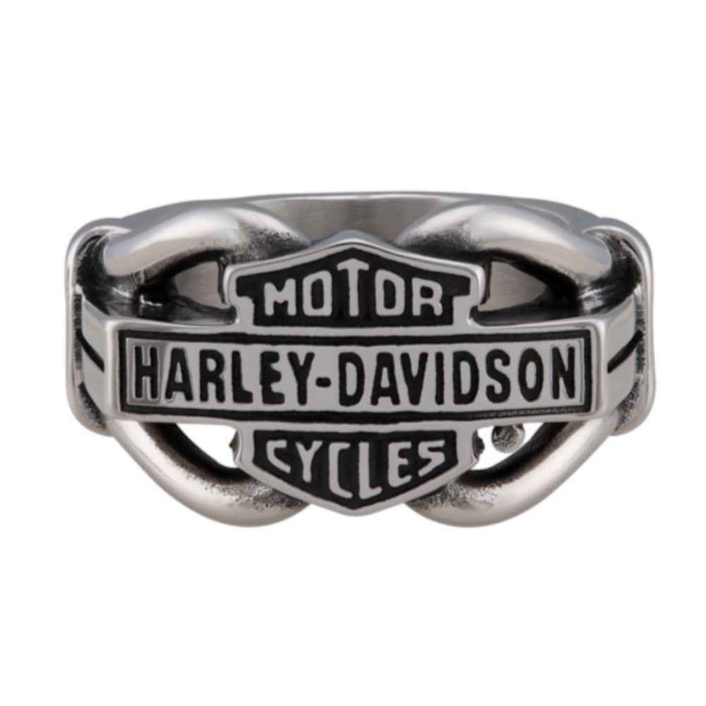 Harley Davidson Ring HD Logo Men's Ring 8mm Black and Red Wedding Ring –  Custom Fan Rings