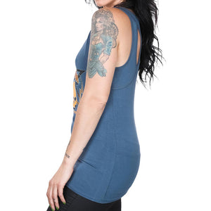 Harley-Davidson Women's Willie G Ride Free Blue Top HT4730TEA