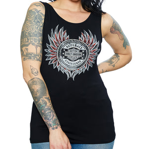 Harley-Davidson Women's Unholy Shrine Motors Sleeveless Tank Shirt, Black HT4765BLK