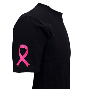 Destination Daytona Exclusive Men's Pink Line Short Sleeve Shirt, Black D6039