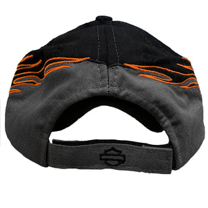Harley-Davidson Daytona Harley-Davidson Flames Black/Gray Adjustable Hat