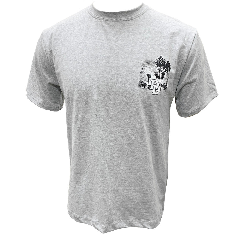 Destination Daytona Men's Retro Beach Short Sleeve Shirt, Gray D6040G