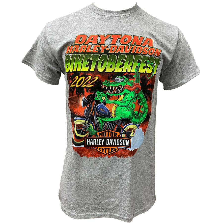 Biketoberfest 2022 Men's Rat Fink Gator Heather Gray S/S Shirt