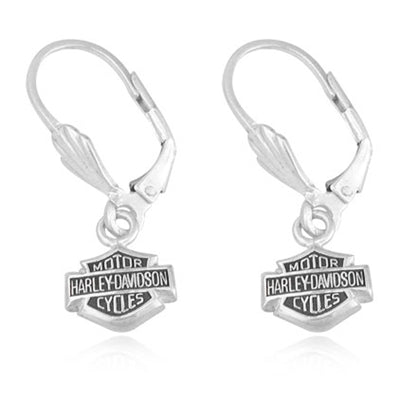 Harley-Davidson Women's Bar & Shield Hook Earrings, Silver HDE0088