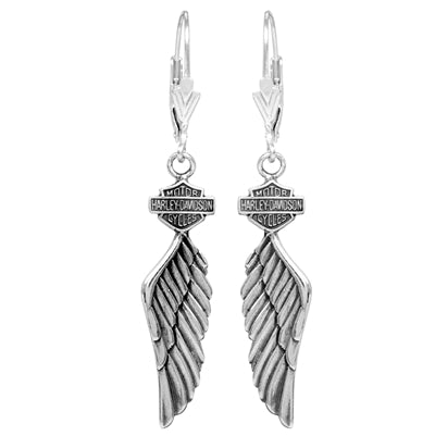 Women's Bar & Shield Winged Dangle Earrings HDE0126