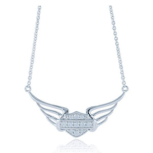 Women's Bling B&S Pierced Wing Necklace HDN0348