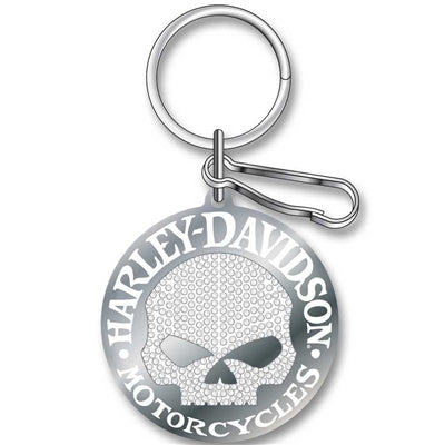 Studded Silver Harley Skull Key Chain PL4340