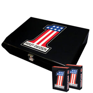Harley-Davidson 200 Piece RWB #1 Logo Poker Chip Set DW69238