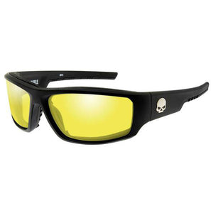 Men's Baffle Sunglasses Yellow Lenses & Matte Black Frames HABFL11